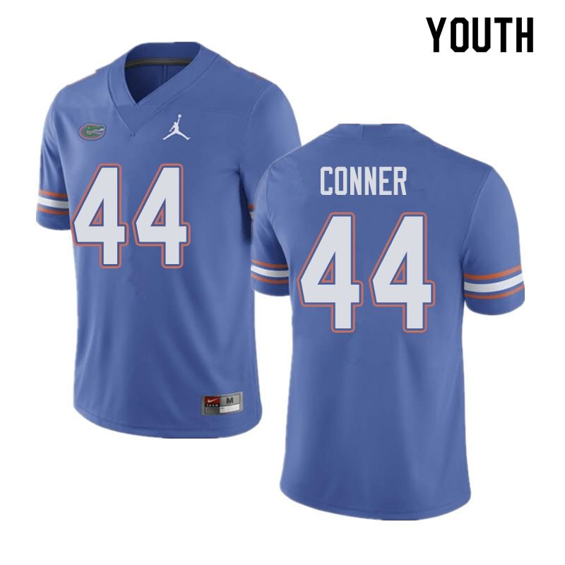 NCAA Florida Gators Garrett Conner Youth #44 Jordan Brand Blue Stitched Authentic College Football Jersey ARG7864NY